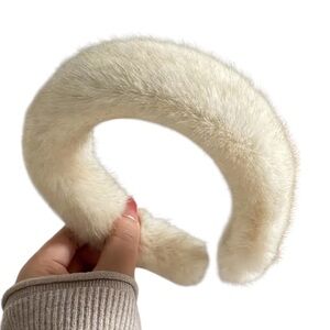 White Faux Fur Headband